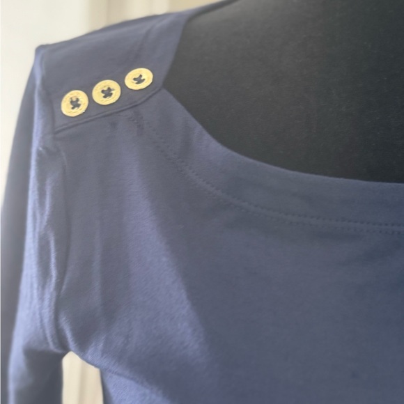 NWT Lilly Pulitzer True Navy 3/4 Sleeve Sophie Dress UPF 50+ - Picture 2 of 6